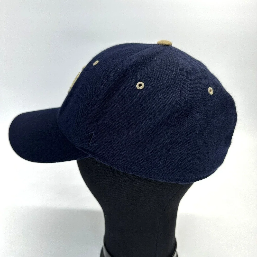 Zephyr The Z Hat Fighting Irish Notre Dame Fitted Hat 7 1/2 Blue‎ Embroidered